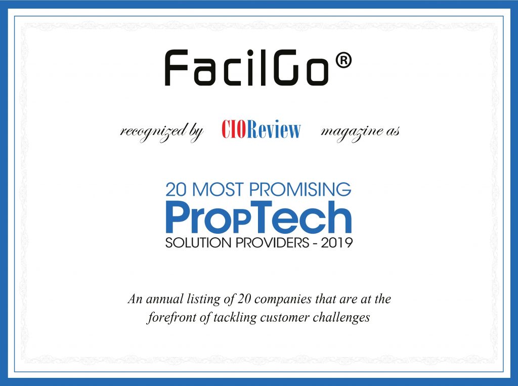 FacilGo® Recognized As Top 20 Most Promising PropTech Solutions of 2019 by CIOReview